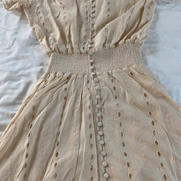 YFB - Young Fabulous & Broke Eyelet Asymmetrical Hem Costa Dress in Cream NWT - Picture 9 of 12